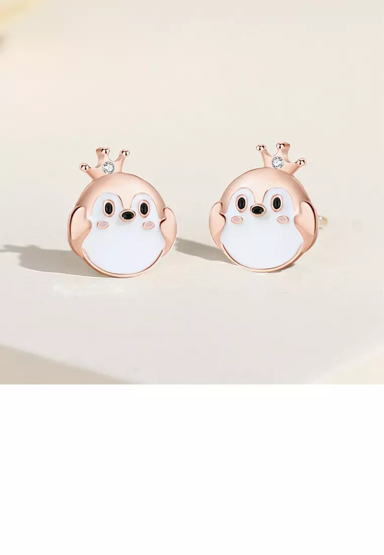 Gold cheap penguin earrings