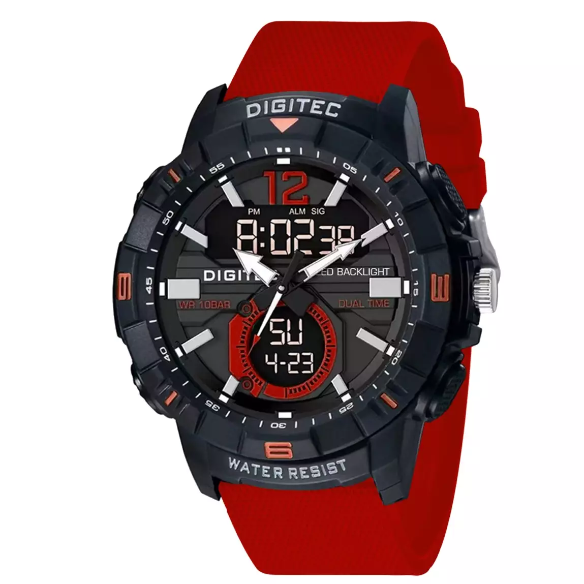 Jual Digitec Digitec Jam Tangan Pria - Red Black - Rubber - DA-2140T-RD ...