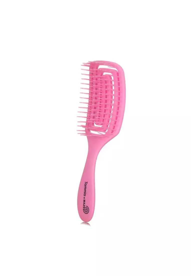 TammiaxMaze WFB-005 S Antibacterial Rose Scented Pink Paddle Wonder Flex Brush