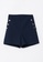 LC WAIKIKI blue Zippered Waist Plain Appliqué Detailed Women's Shorts F43ACAABBDF0F3GS_6