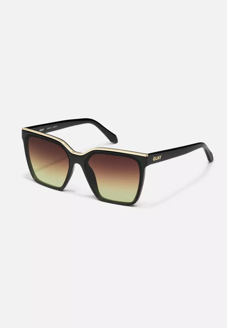 QUAY Level Up Sunglasses - Black/Brown Yellow