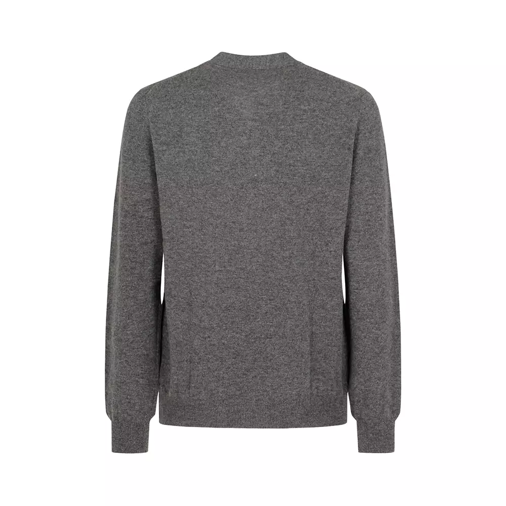 Play Double Heart Patch Wool Cardigan Grey