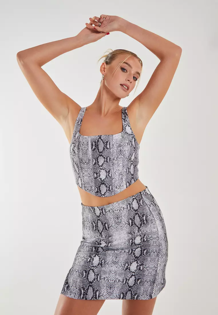 Pink Vanilla Animal Snake Corset Top