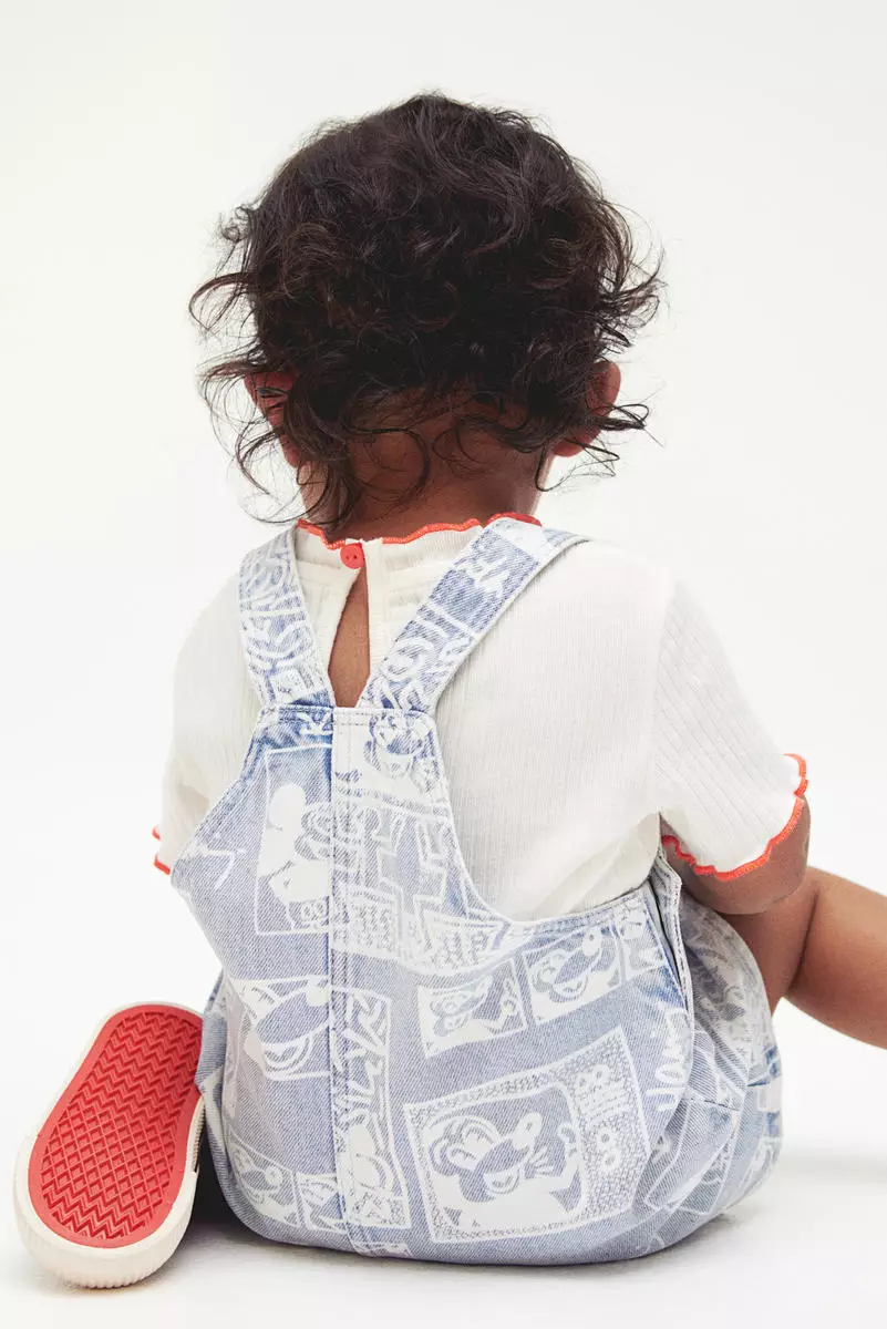 Patterned dungaree dress