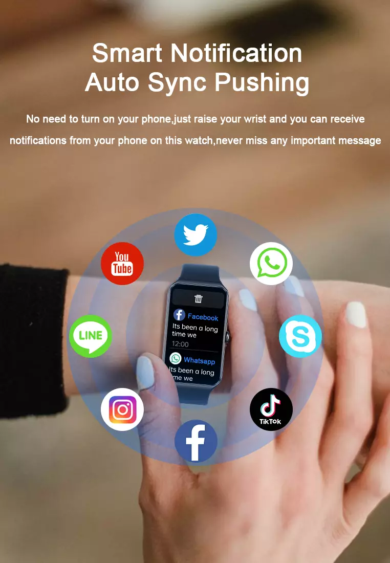 SmartBand C82 SmartWatch Multi-Sport Layar Terang 1.47'' Bluetooth Fitness Tracker Jam Pintar  pink