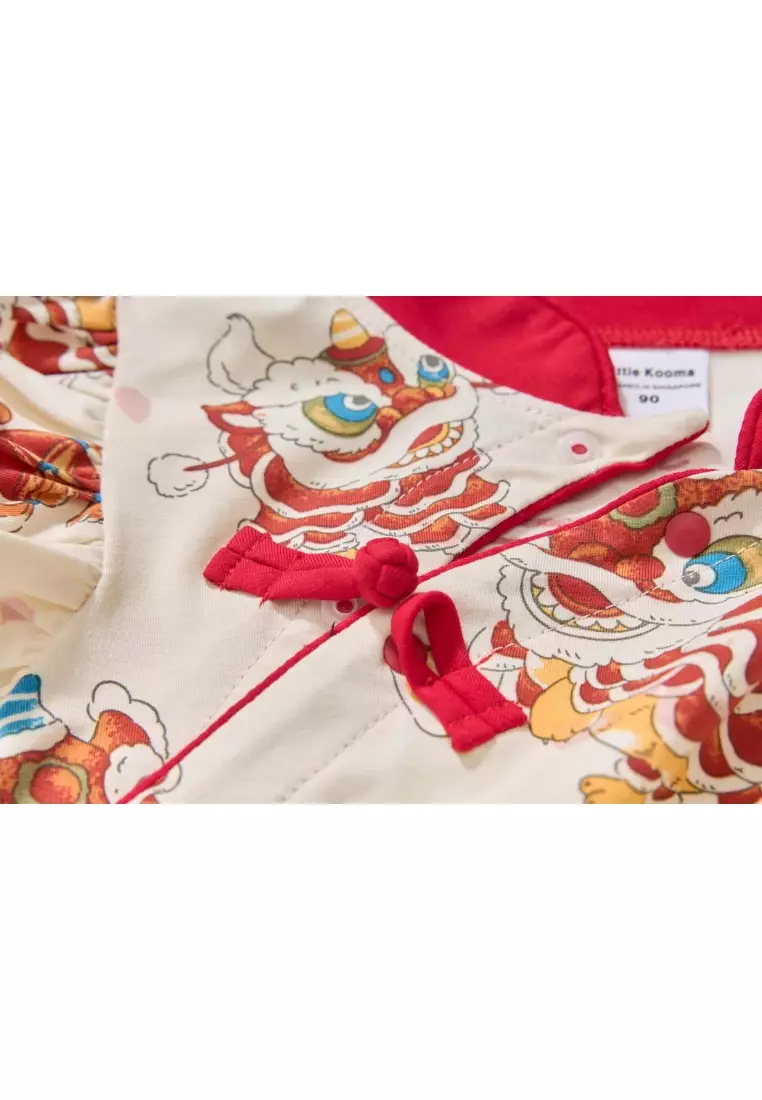 Little Kooma Ready Stock White Lion Dance Girl Cheongsam Dress CNY ...