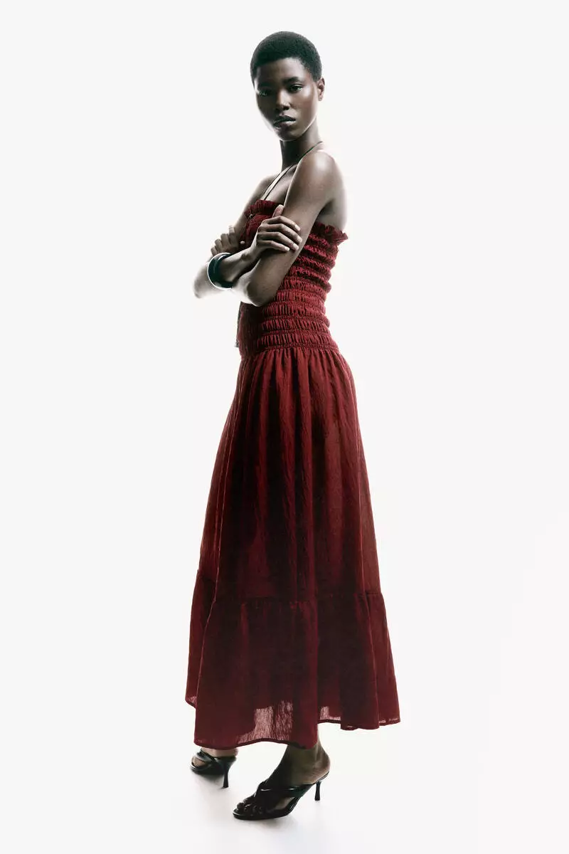 Smocked bandeau dress