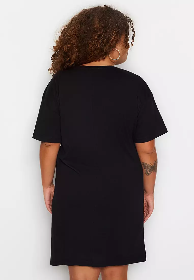Plus Size Round Neck T-Shirt Dress