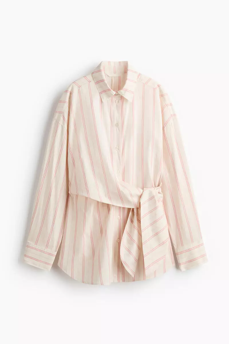 Tie-detail cotton shirt
