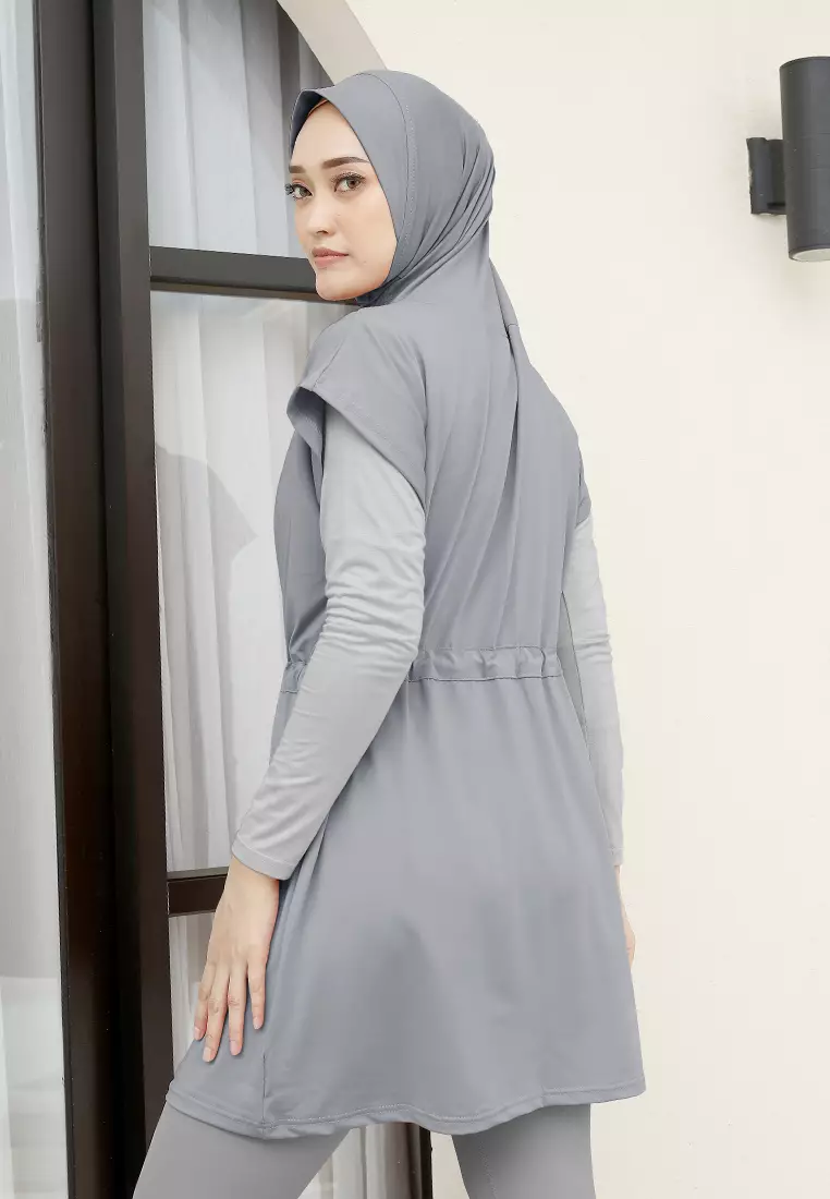 Zelena - Kania Sports Vest | Rompi Hijab Olahraga - Grey - L