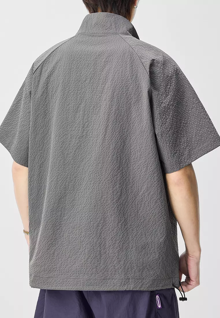Twenty Eight Shoes Half Zip Pocket Short Sleeve T-Shirt AY-X1562