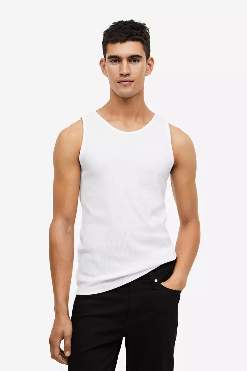 Buy H&M Slim Fit Ribbed vest top 2024 Online