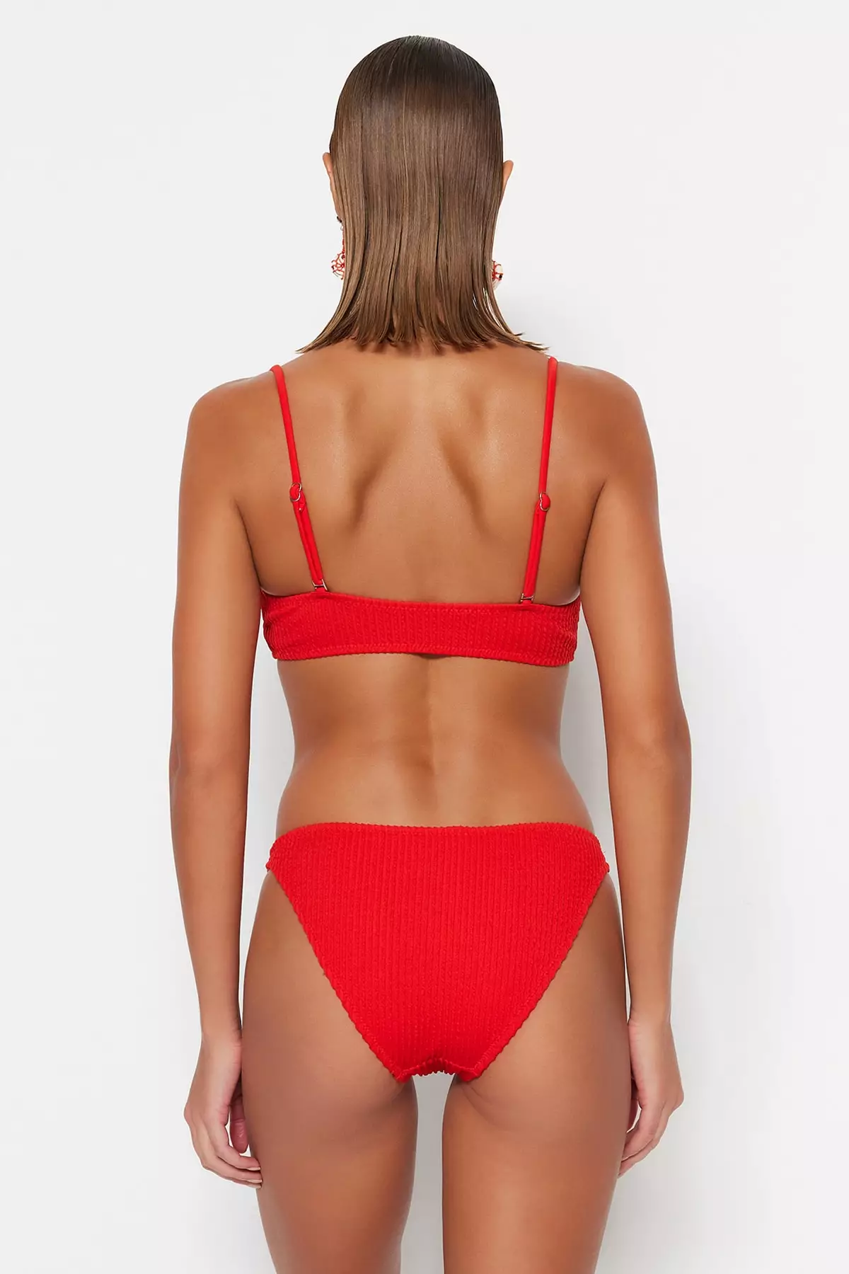 Red high hot sale leg bikini