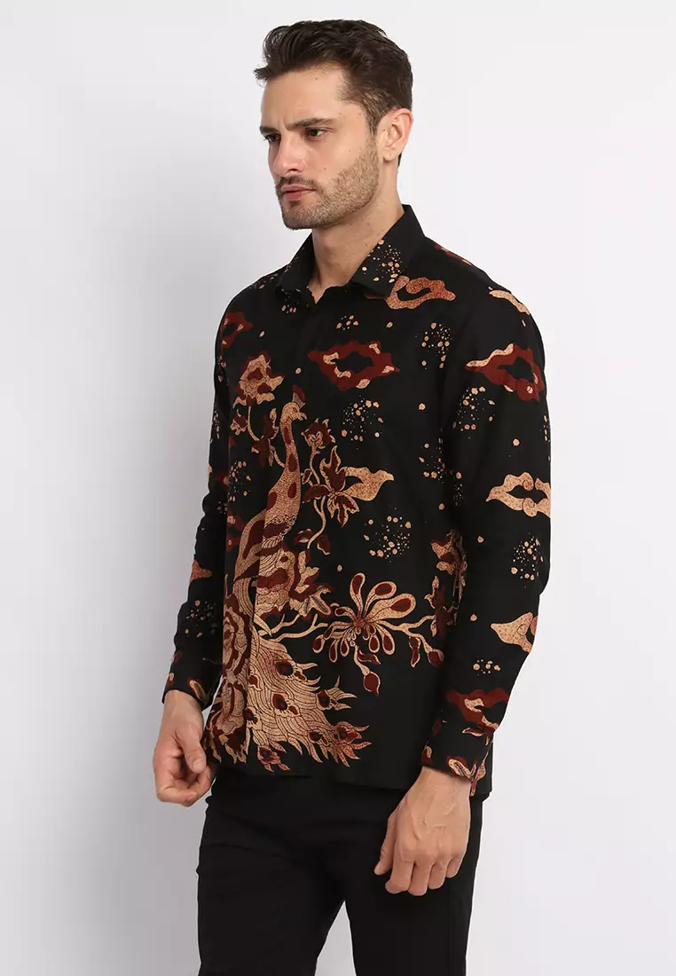 MAGINOT SANJAYA BLACK Batik Slim Fit Lengan Panjang
