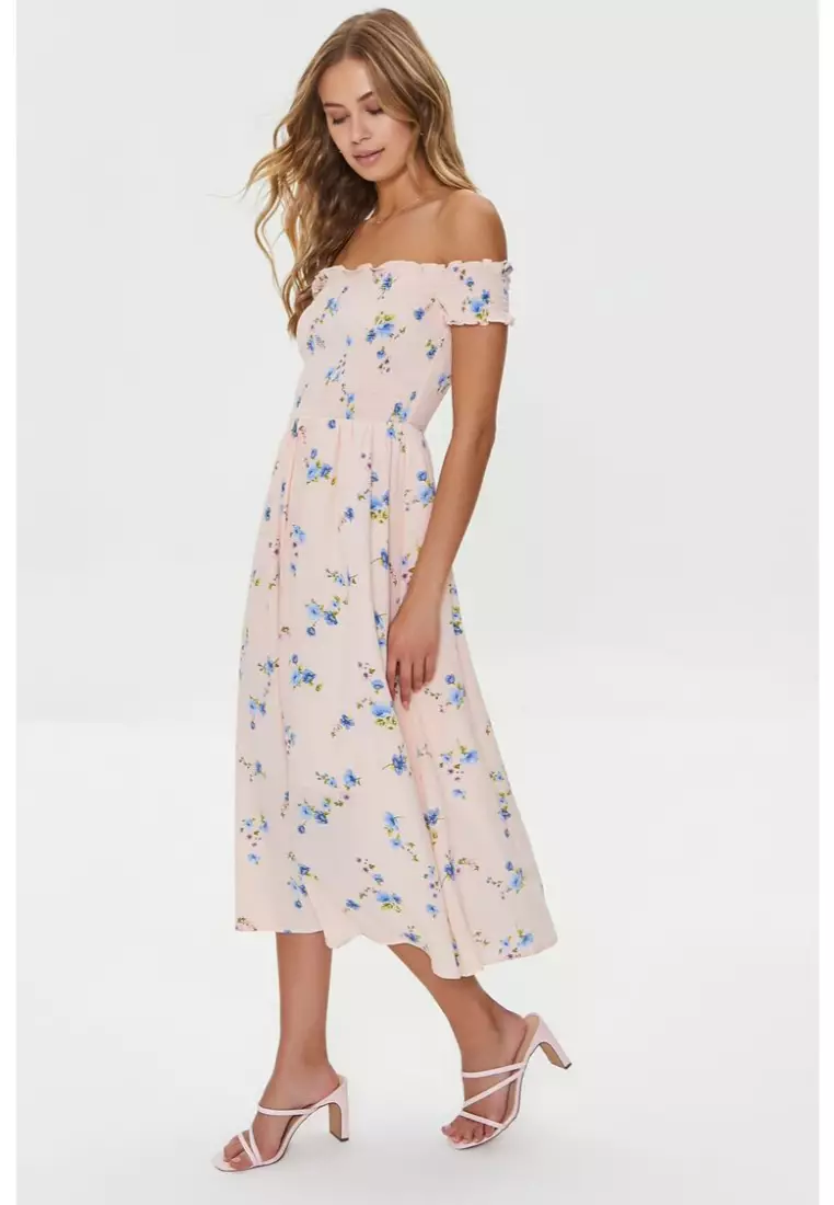 Forever 21 floral deals off the shoulder dress