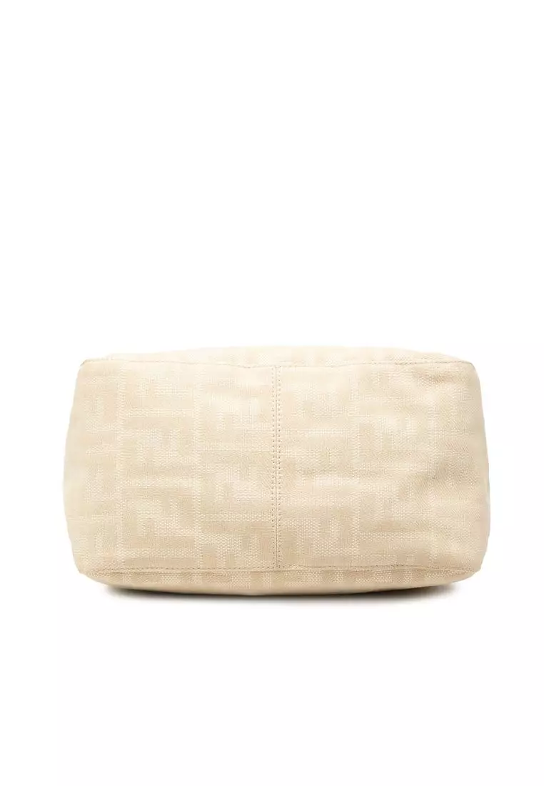 Pre-Loved Fendi Zucca Canvas Double Flap Shoulder Bag