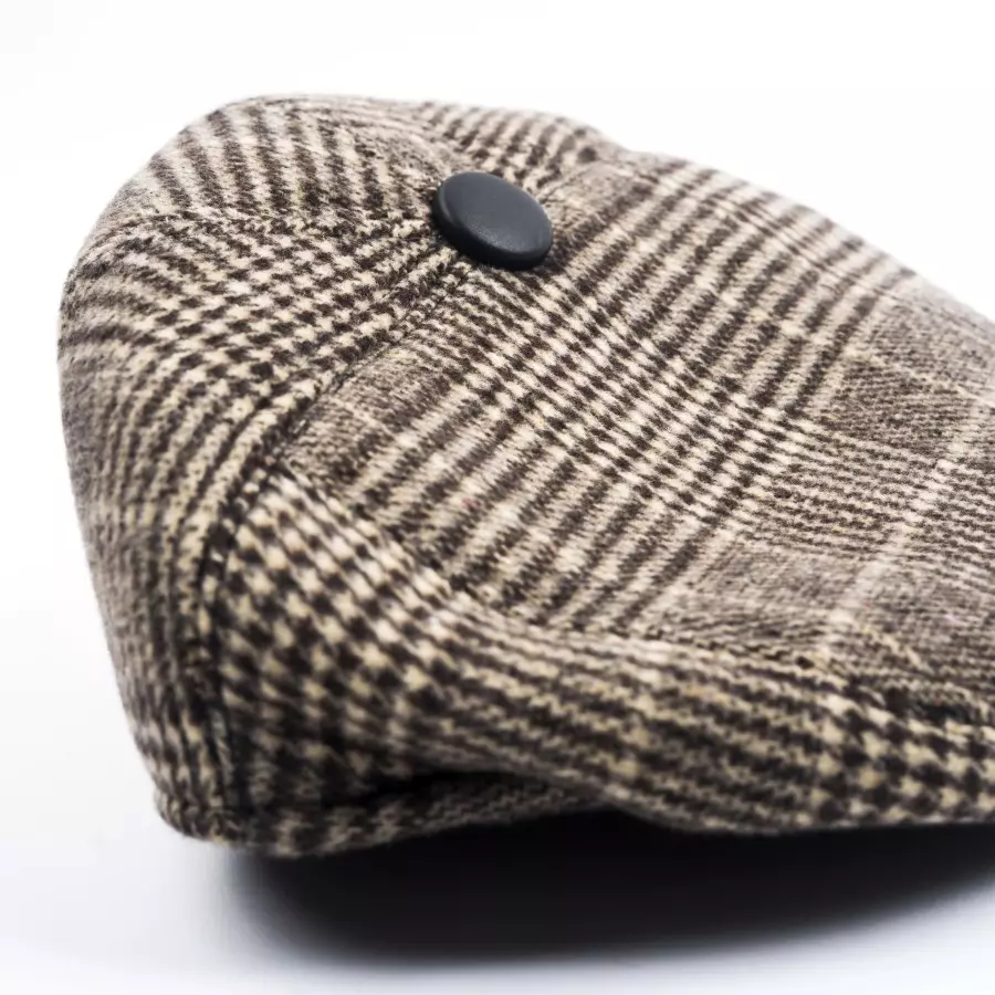 Houseofcuff Topi Painter Baret Hat Flatcap Button Line Brown