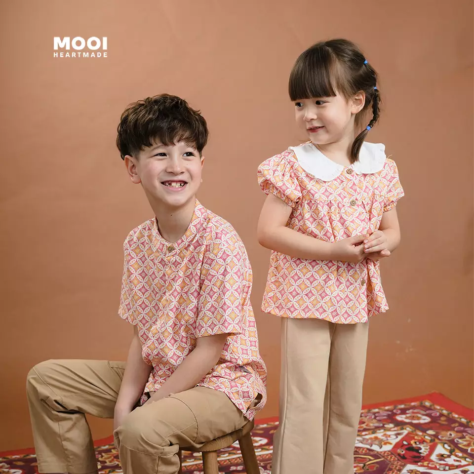 Mooi Atasan Batik Anak Perempuan Kinarih Batik Top - Winter Blue