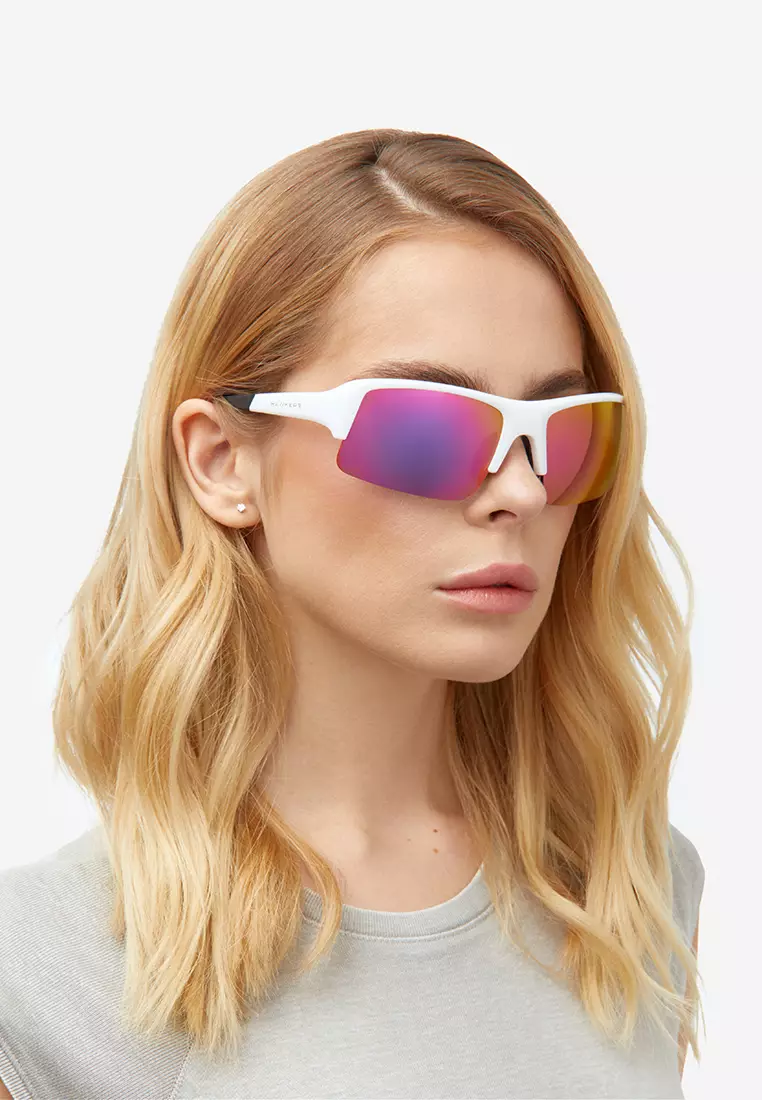 HAWKERS White Nebula BAT Sunglasses for Men and Women, Unisex. UV400 Protection. Official Product designed in Spain