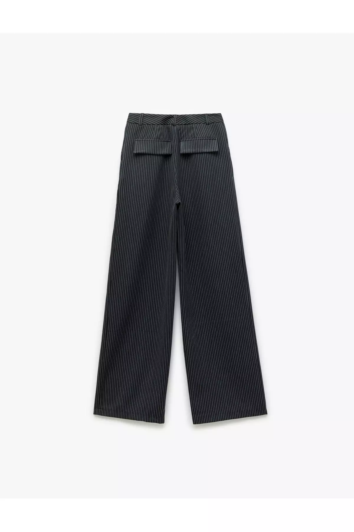 Standard Waist Pleat Detailed Pocket Wide Leg Fabric Pants