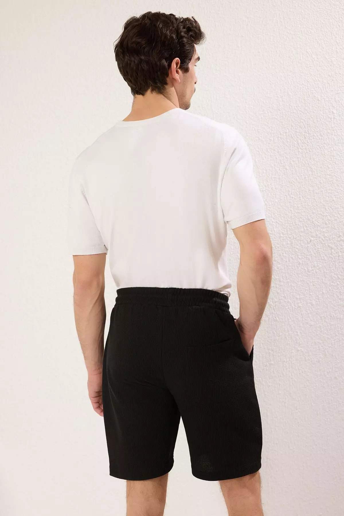 Black-Navy 2-Pack Regular/Normal Cut Textured Packaged Shorts & Bermuda TMNSS23SR00076