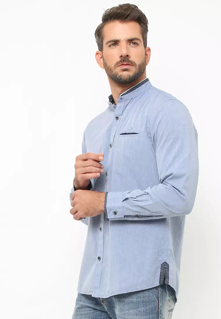 LGS - Baju Koko - Lengan Panjang - Logo LGS - Satu Kantong - Biru - JSH.385.S940KF.262.C L/S