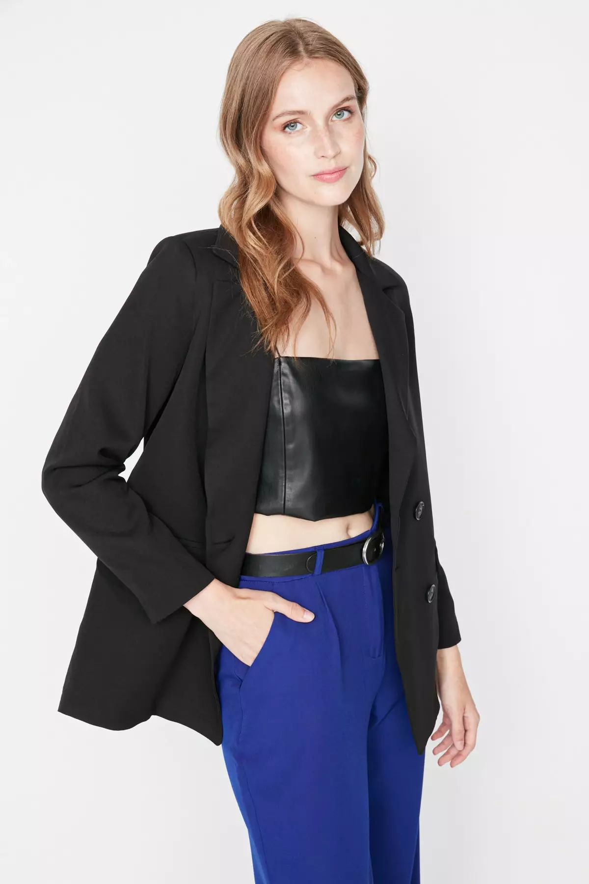 Oversize Button Blazer