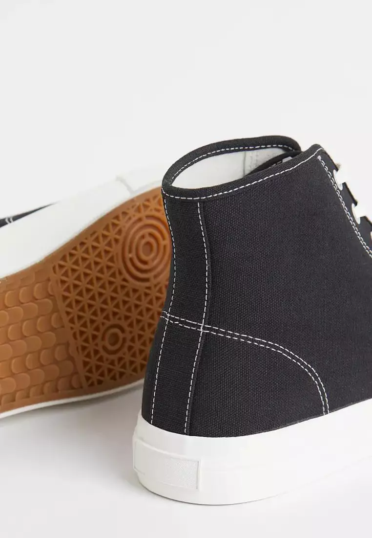 All black top canvas high tops