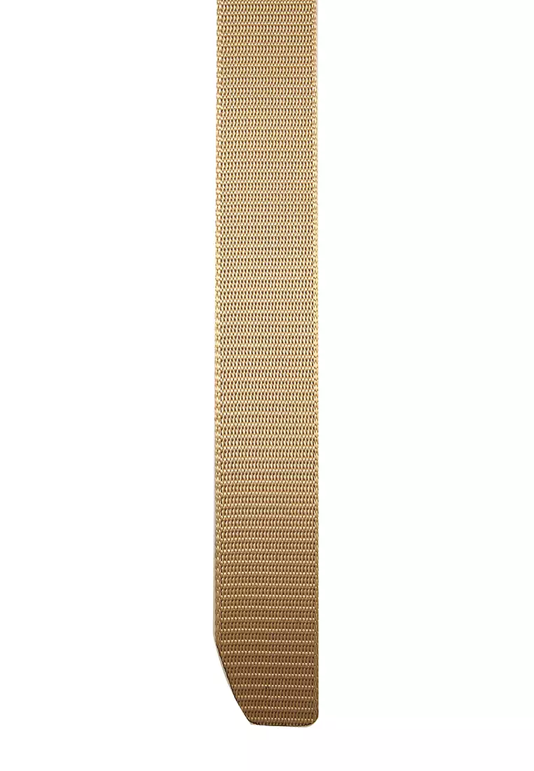 Ilo Aksesoris Fashion Pria Casual Belt Desain Simple Ikat Pinggang Material Canvas ORIGINAL - Cream