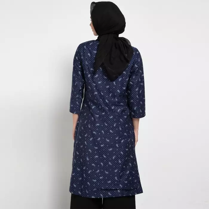 Lourd Tunic In Navy Print