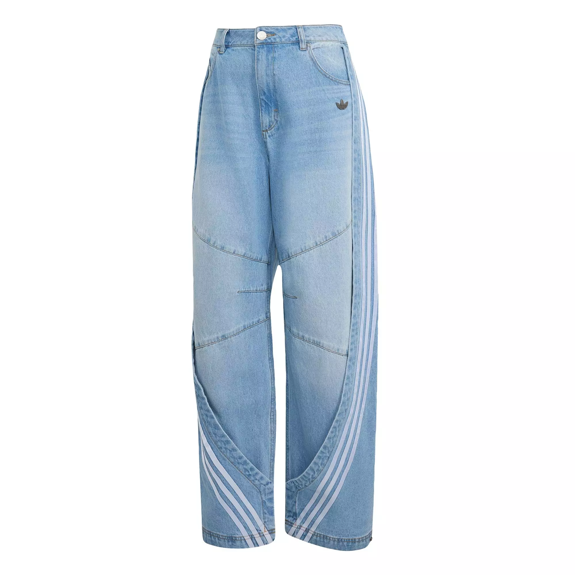 Lifestyle ADILENIUM 5.0 BANANA OVERLAY DENIM PANTS Women Blue KY5188