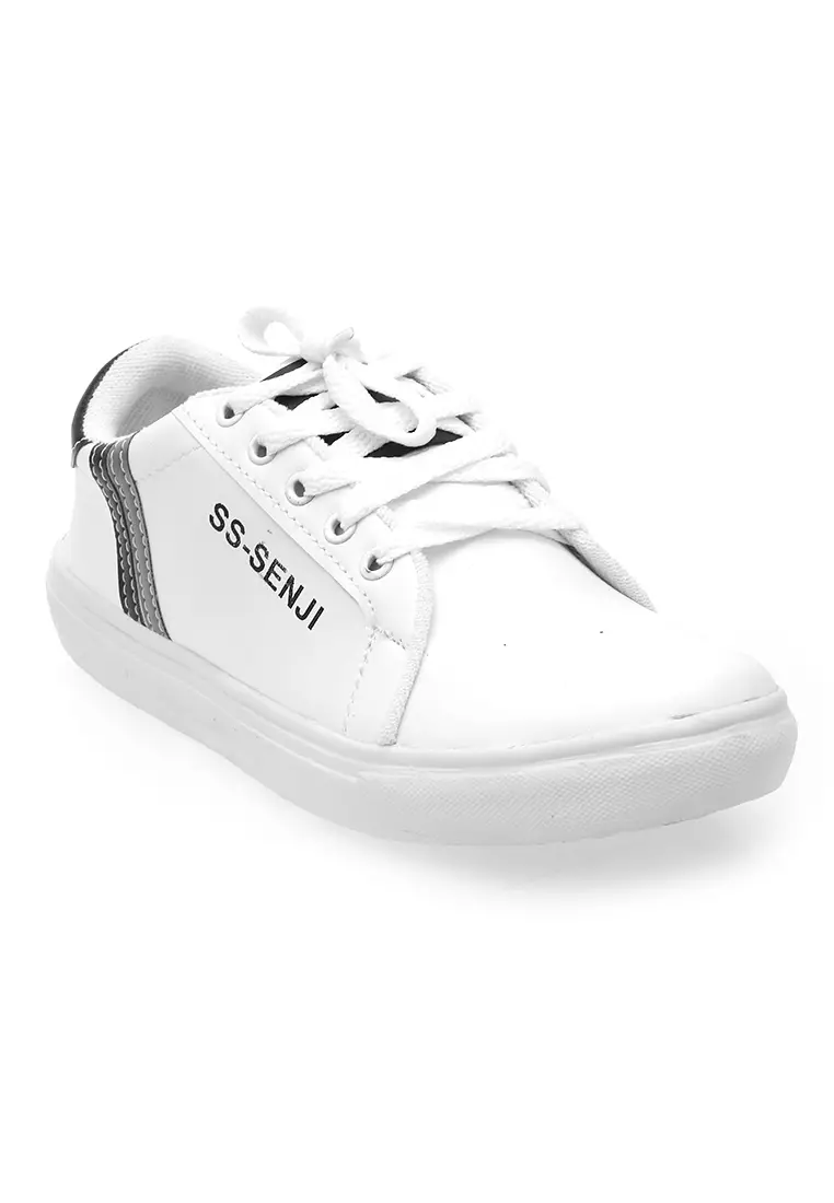 Anando Sepatu Sneakers Pria Casual Shoes Simple Design Material PU Leather ORIGINAL - White