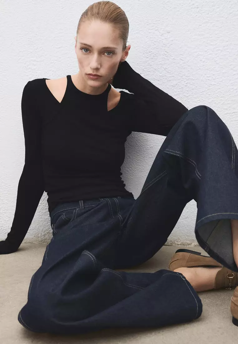 Ribbed Combined T-Shirt