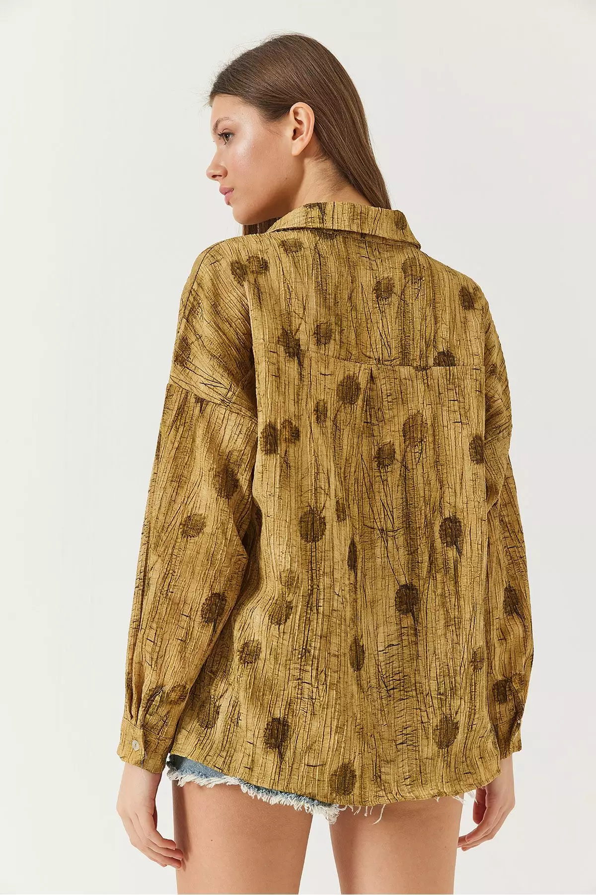 Women's Off Shoulder Print Oversize Shirt 60398 60271063