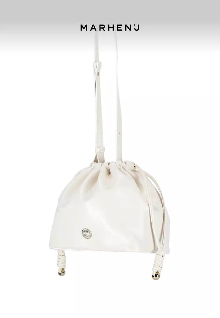 CHERRY Vegan Leather Crossbody Bag White