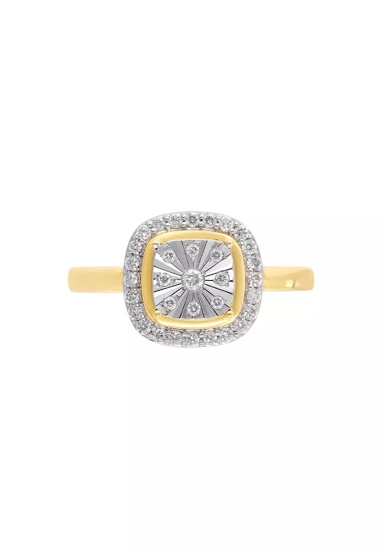 HABIB Round Diamond Ring in 375/9K Yellow and White Gold 264400722(R)