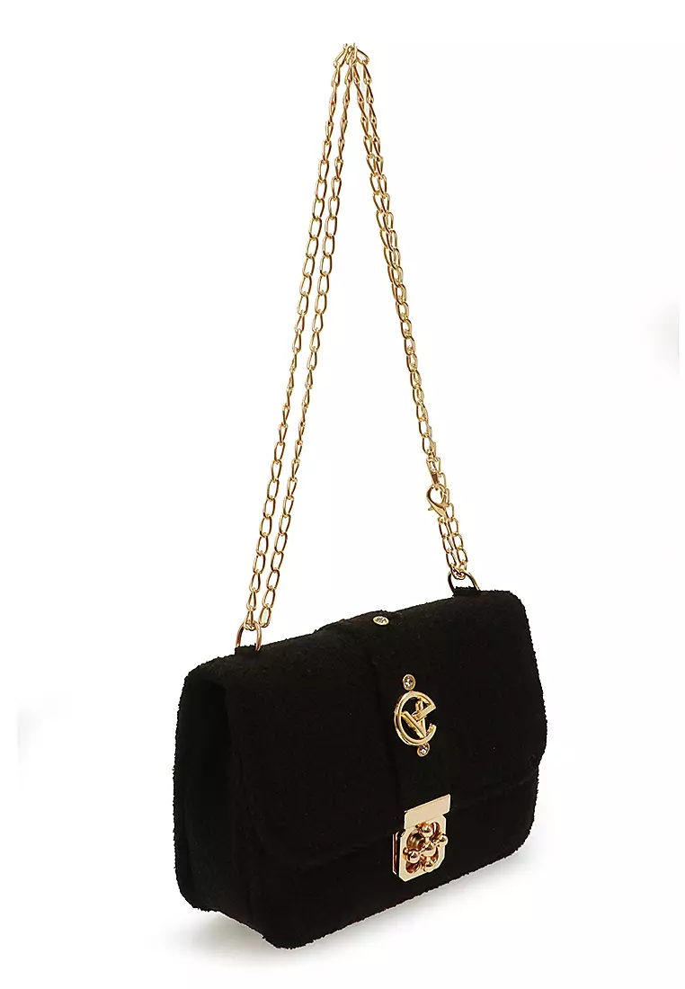 Anxar Slingbags Wanita Tali Rantai Design Casual Premium Quality - Black