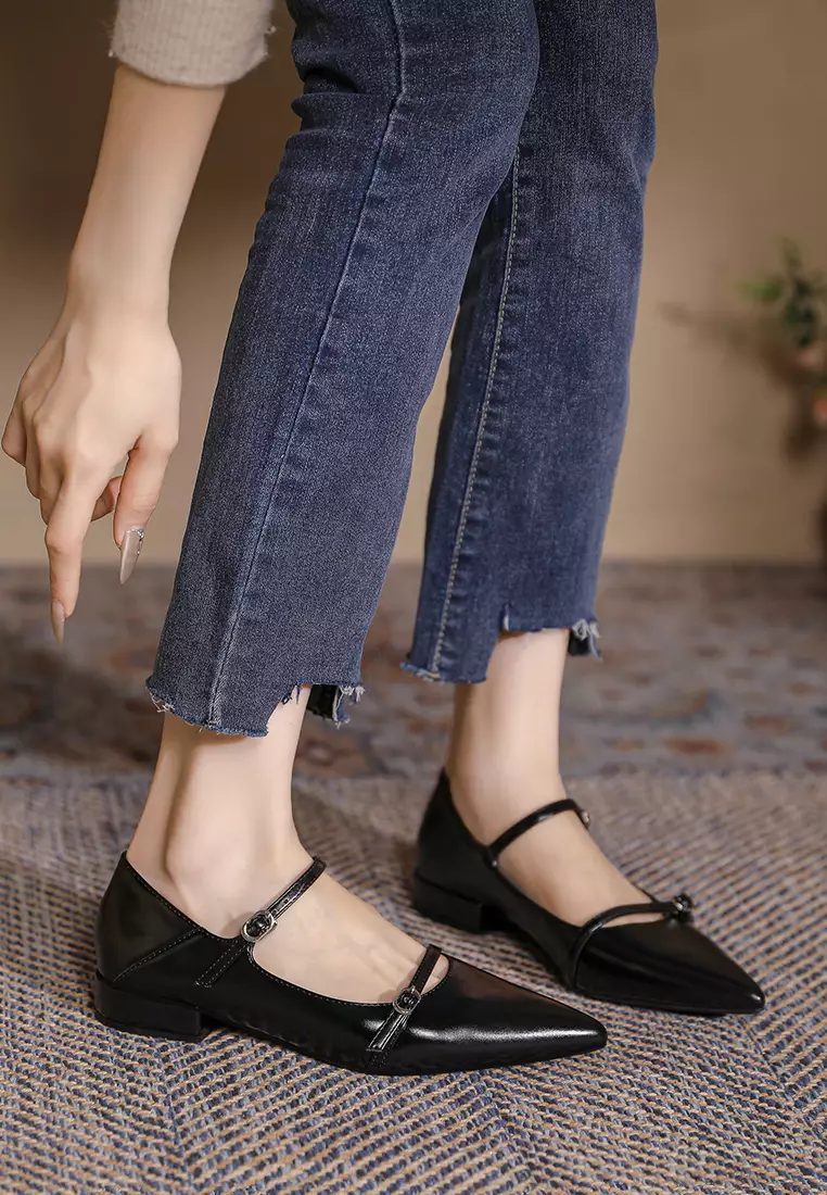 2.5CM Retro Pointy Mary Jane Shoes TE578-25