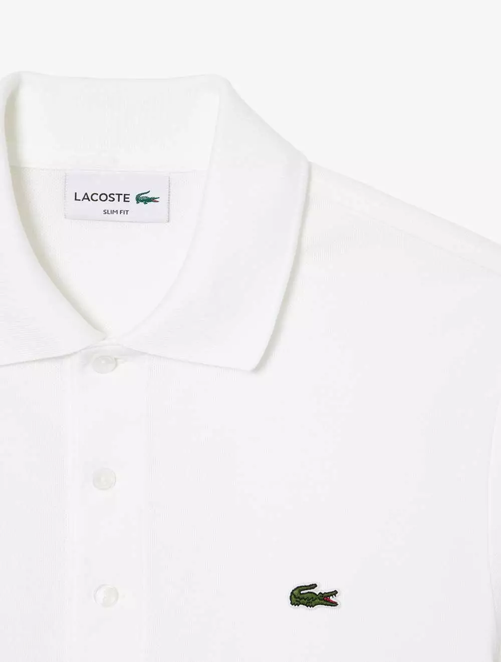 Slim Fit Stretch Piqué Polo Shirt - WHITE