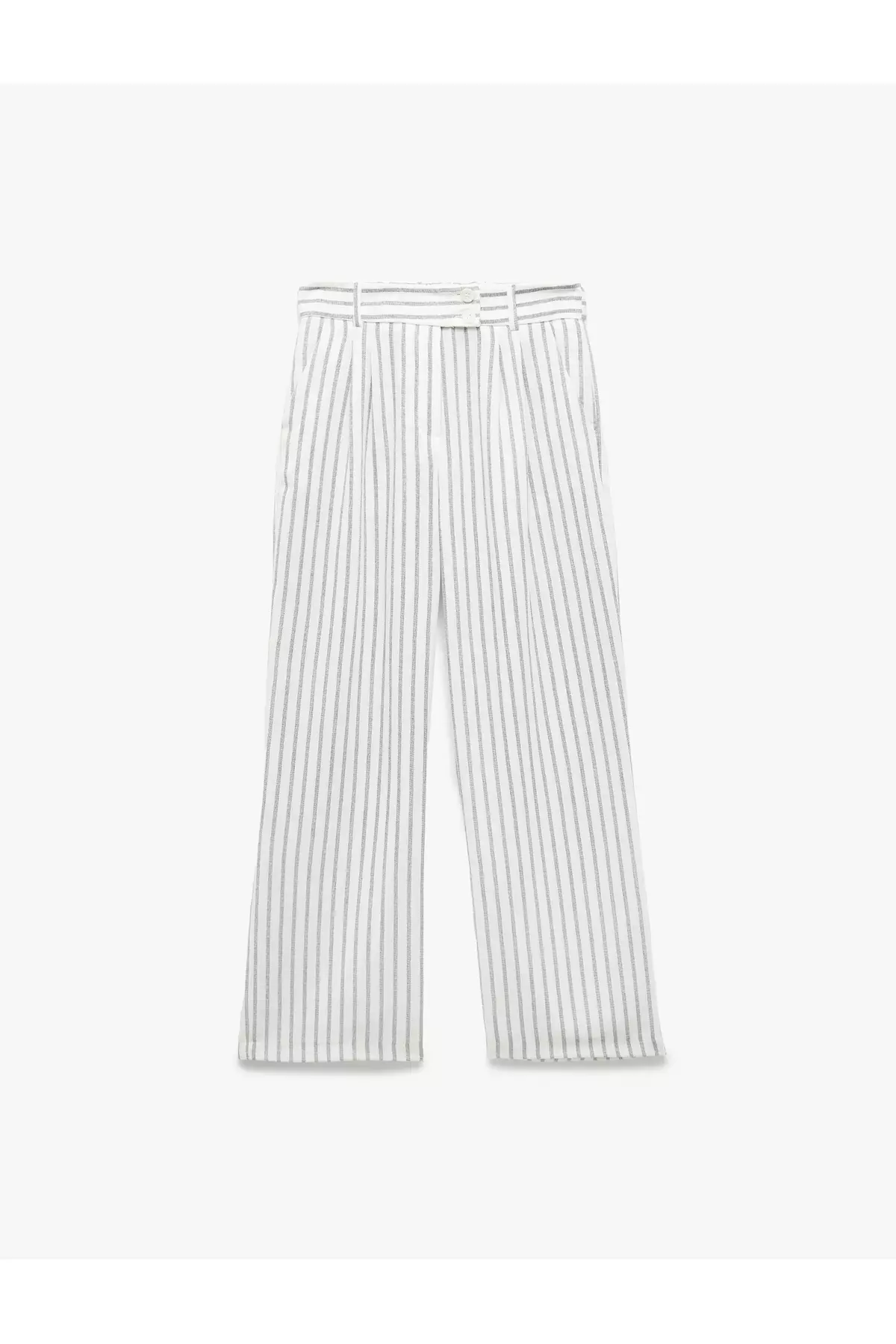 Linen Look Pleated Pocket Wide Leg Trousers