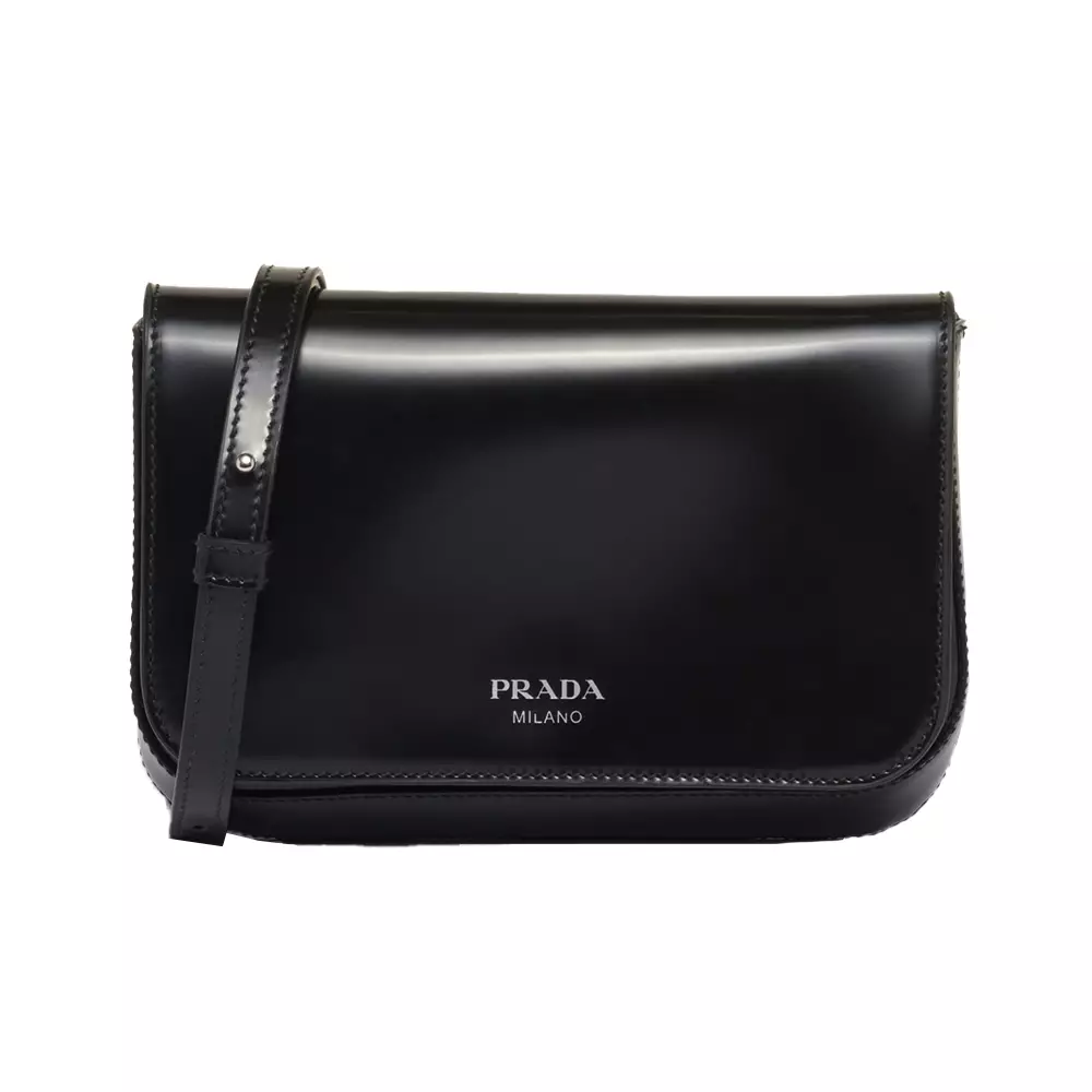 Jual Prada Brushed Leather Mini Bag Shoulder Strap Black Original