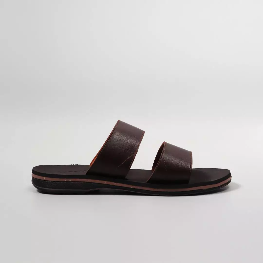 Sendal Pria Kulit Cogen Dua Ban 2 Original Leather Sandal Kokop Marino - Brown