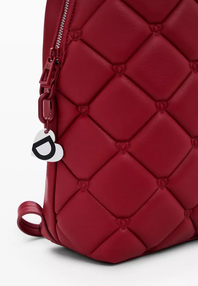 Quilted faux leather backpack S