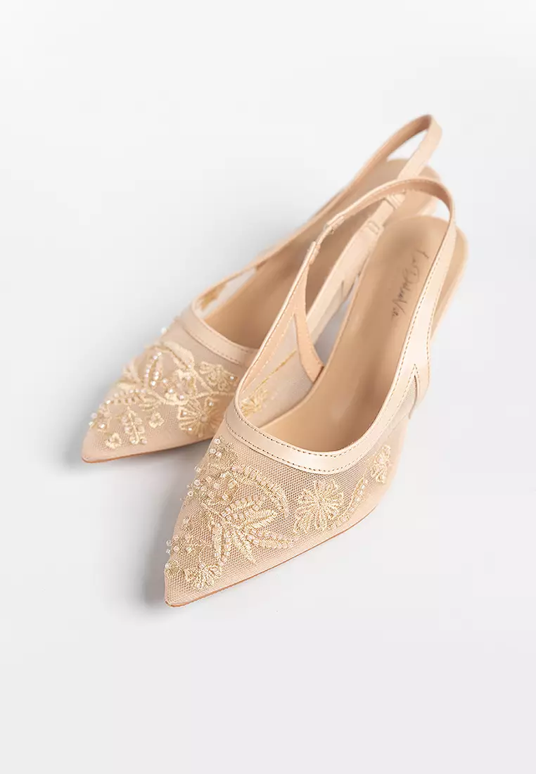 Evora Lace Slingbacks Pumps