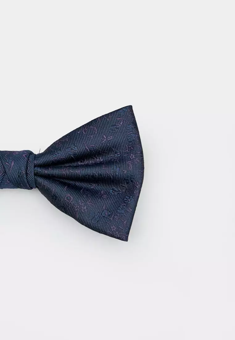 Navy Blue Floral Bowtie
