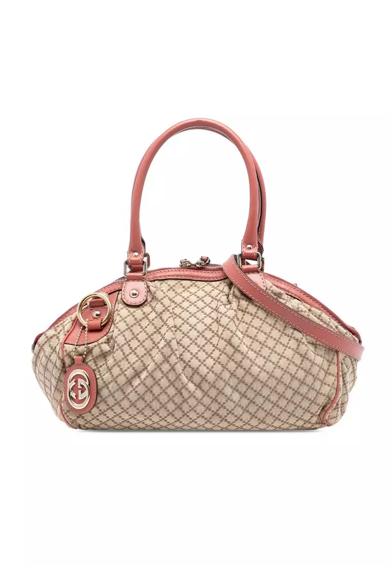 Buy Gucci Pre-Loved Gucci Diamante Canvas Sukey Satchel 2026