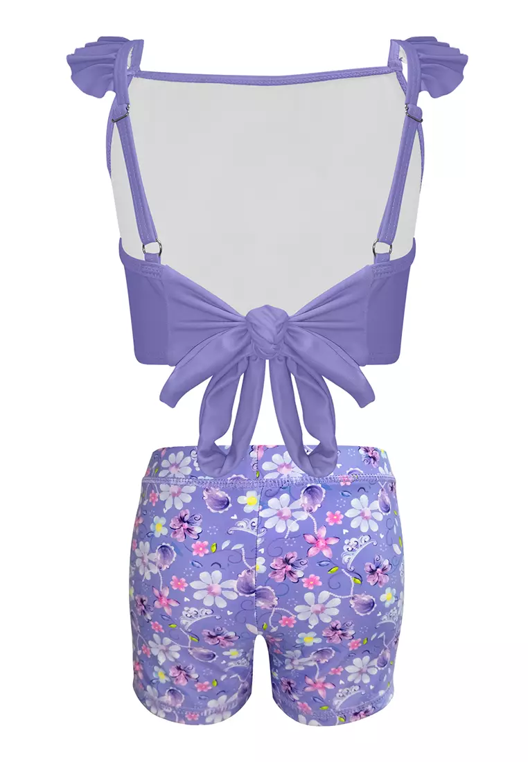 Sofia The First Bikini Top Bandeu Boyleg Set With Non-Rust Adjusters For Kids Girls