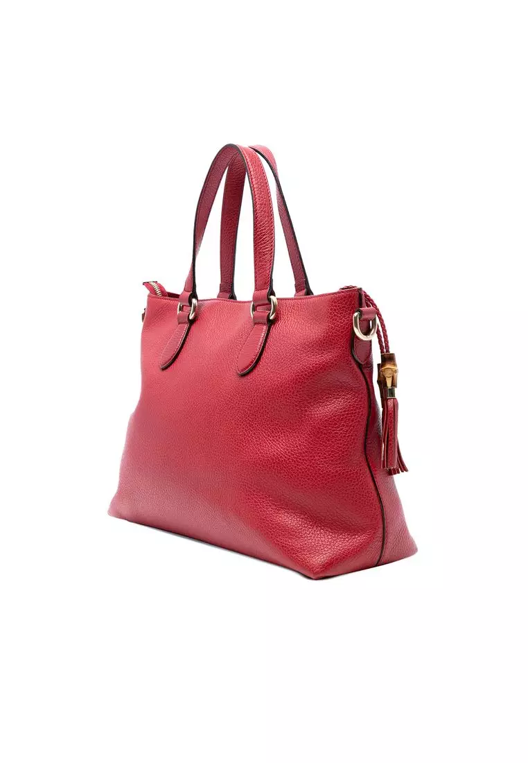 Pre-Loved Gucci Leather Bamboo Tassel Satchel