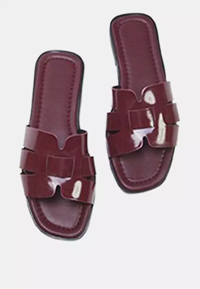 Claret Red Single Band Daily Women's Slippers Takss24Te00010