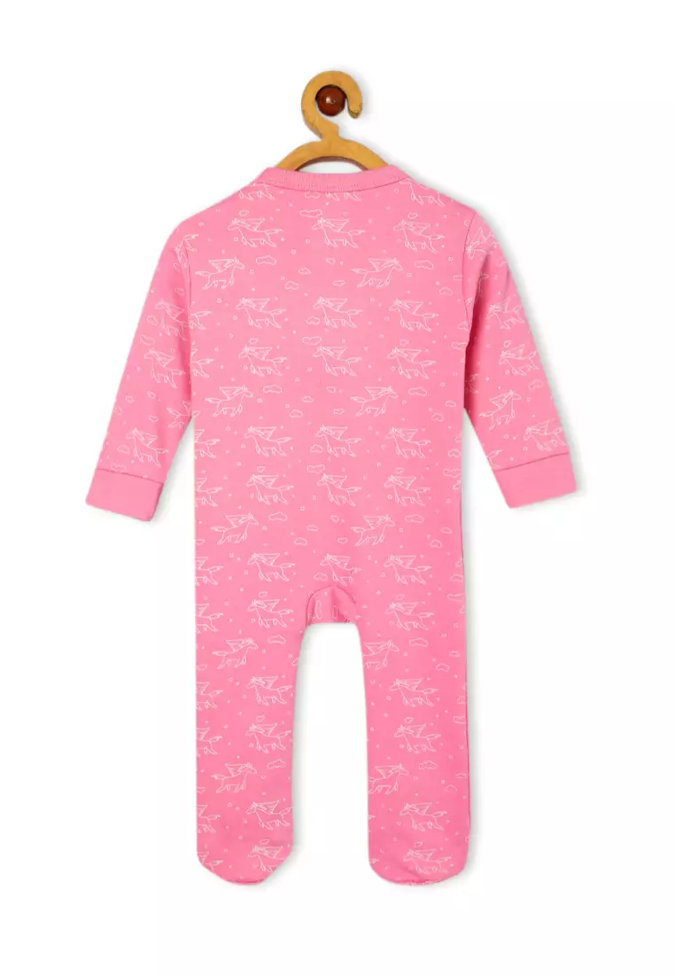 The Mom Store Fairyland Infant Zipper Romper - White